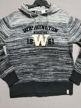 Bruzer Washington Huskies 1861 Womens Hoodie L Married Black Gray Cotton 125